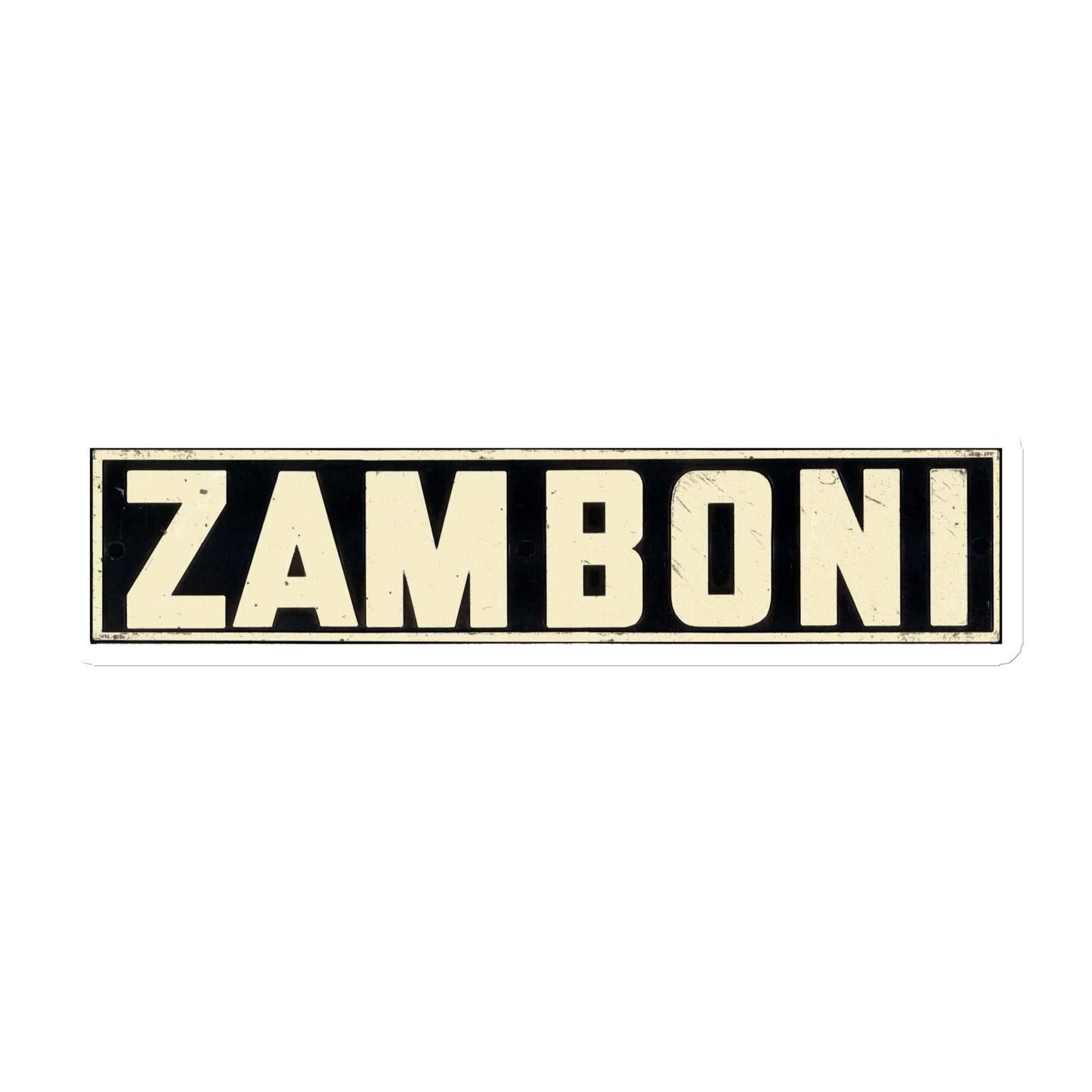 Original Zamboni Nameplate Magnet with matte finish on flexible vinyl, 6 inches wide