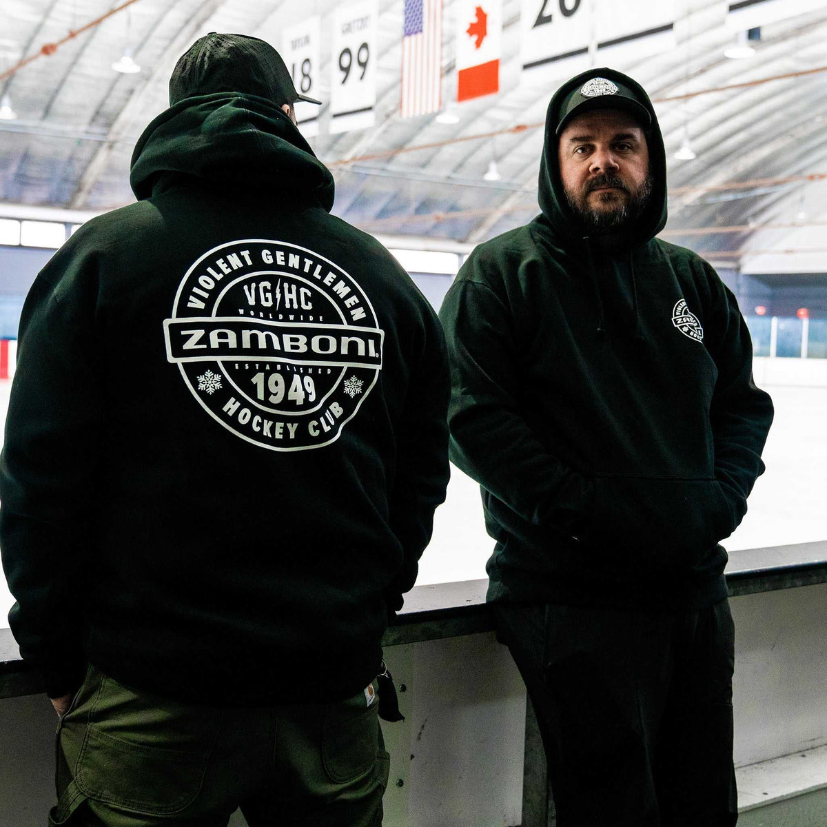 Zamboni 1949 Pullover Hoodie in heavyweight cotton blend with hockey-inspired design and collaboration branding