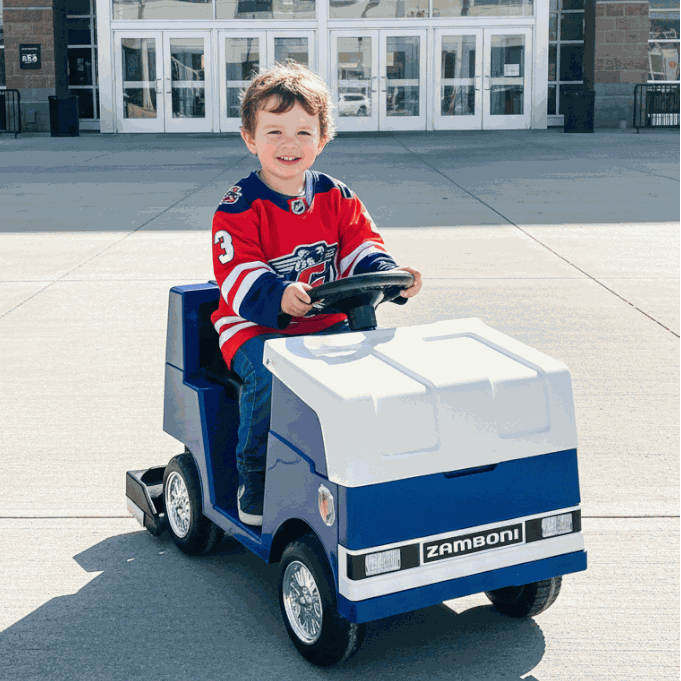 Kool Karz Zamboni Ride-On 6 Volt electric toy with LED lights and music for kids