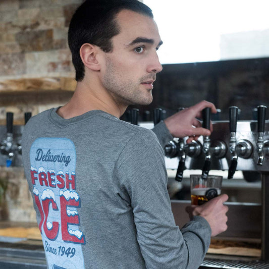 Zamboni Fresh Ice long sleeve shirt with logo patch, made from 100% ring-spun cotton