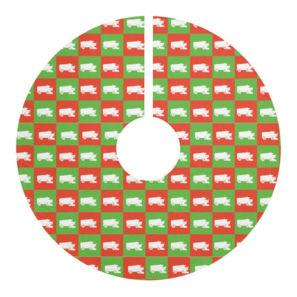 Zamboni Machine Holiday Block Print Tree Skirt