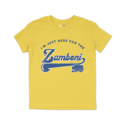 Zamboni | Streaker Sports | I'm Just Here for the Zamboni Youth Tee Yellow