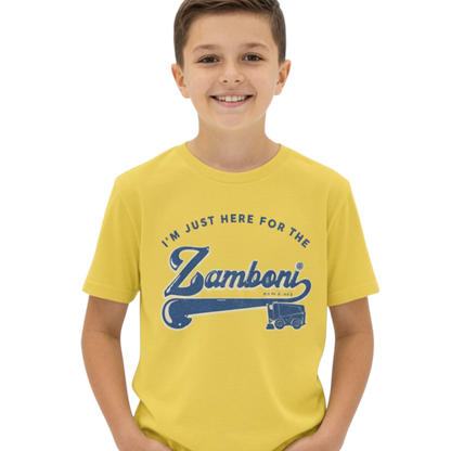 Zamboni | Streaker Sports | I'm Just Here for the Zamboni Youth Tee Yellow