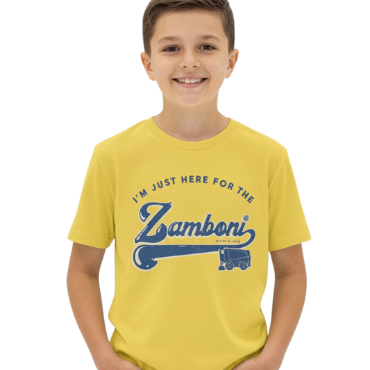 Zamboni | Streaker Sports | I'm Just Here for the Zamboni Youth Tee Yellow