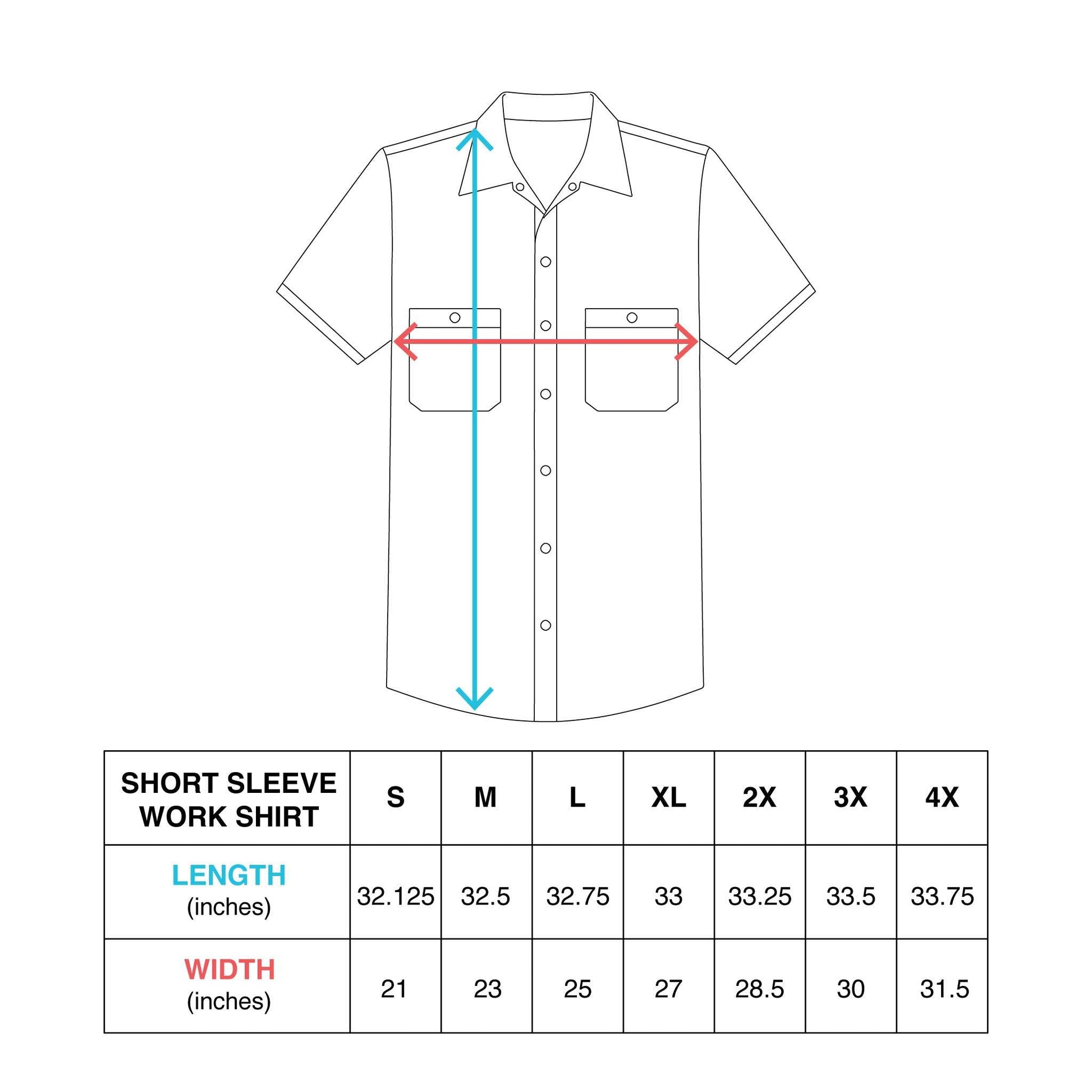 Zamboni Service Work Shirt heavyweight cotton drill short sleeve button-up with embroidered patch and dual chest pockets