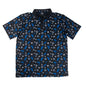 Zamboni Winger Flex Polo with all-over Zamboni print, standard fit, moisture-wicking fabric, and embossed buttons