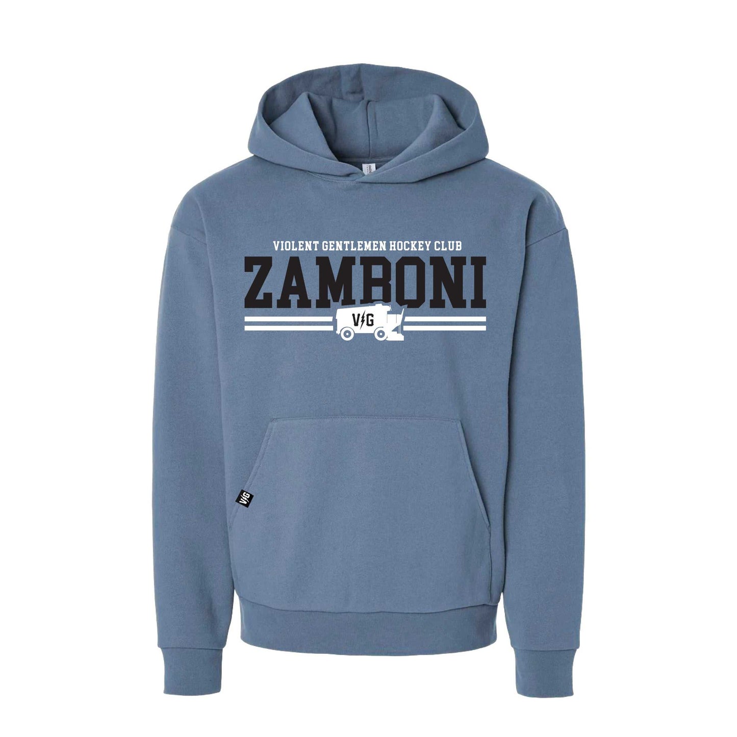 Two Line Pass Relaxed Pullover Hood with boxy fit and double-layer hood in cotton-polyester blend