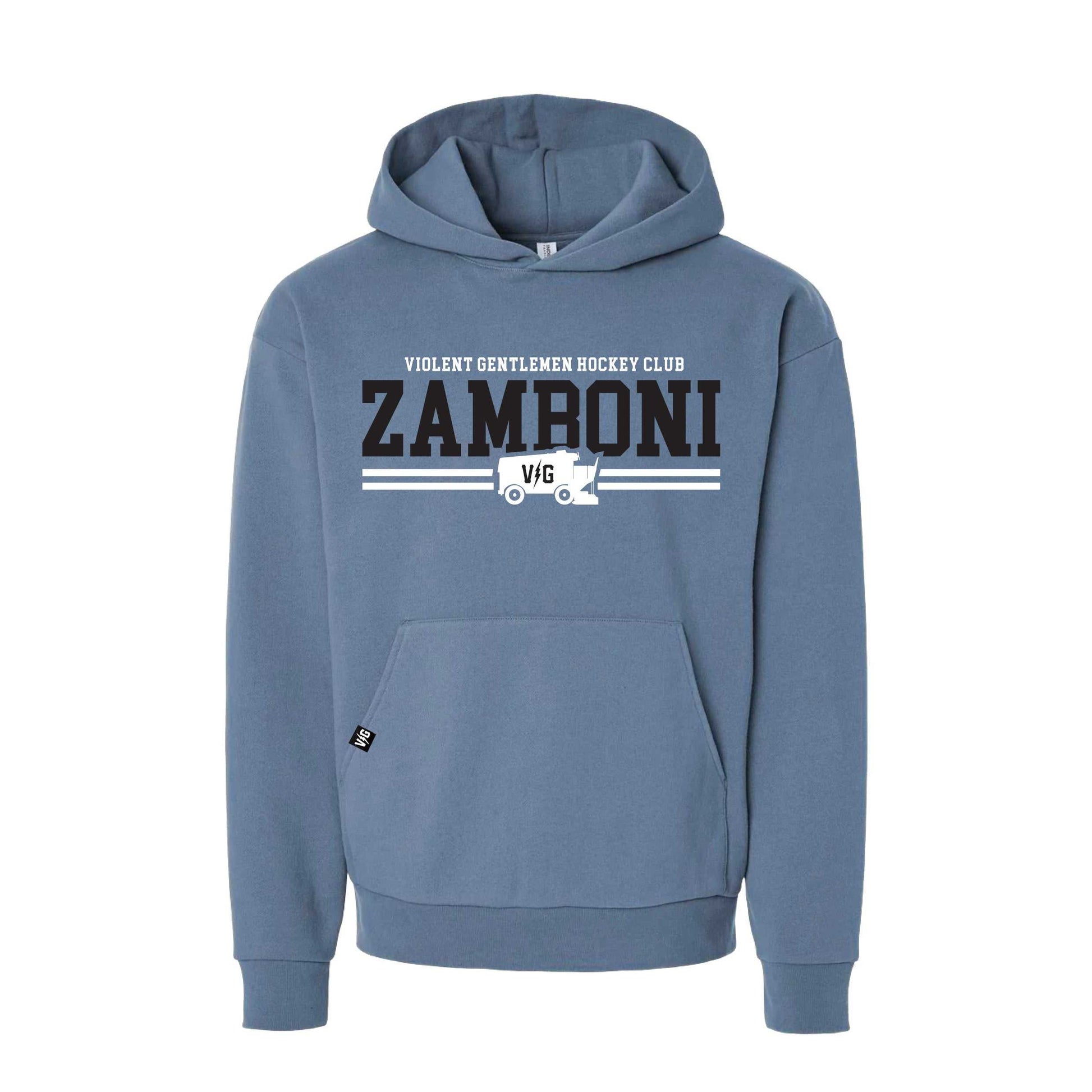 Two Line Pass Relaxed Pullover Hood with boxy fit and double-layer hood in cotton-polyester blend