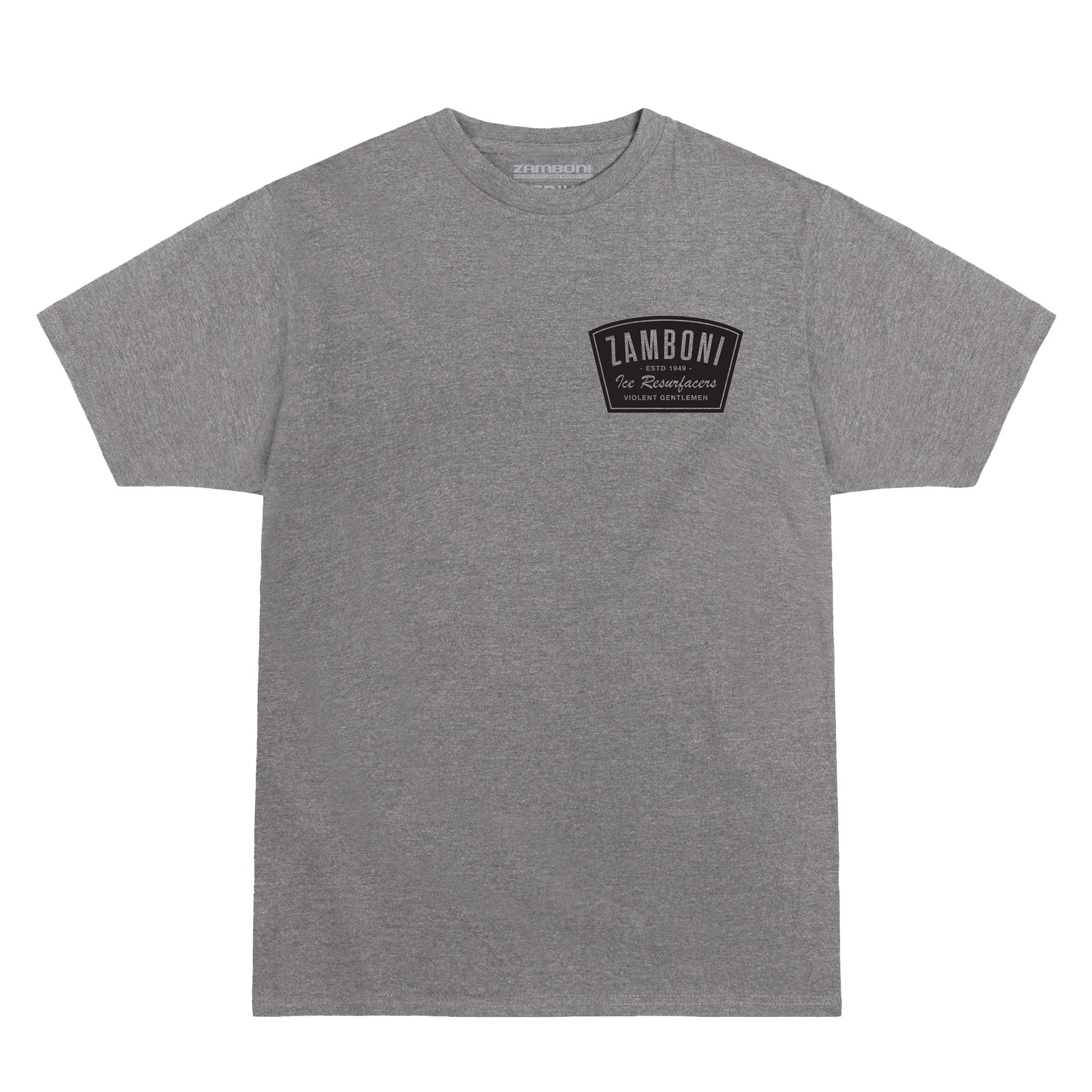 Zamboni Badge Premium Tee midweight cotton hockey shirt with badge design