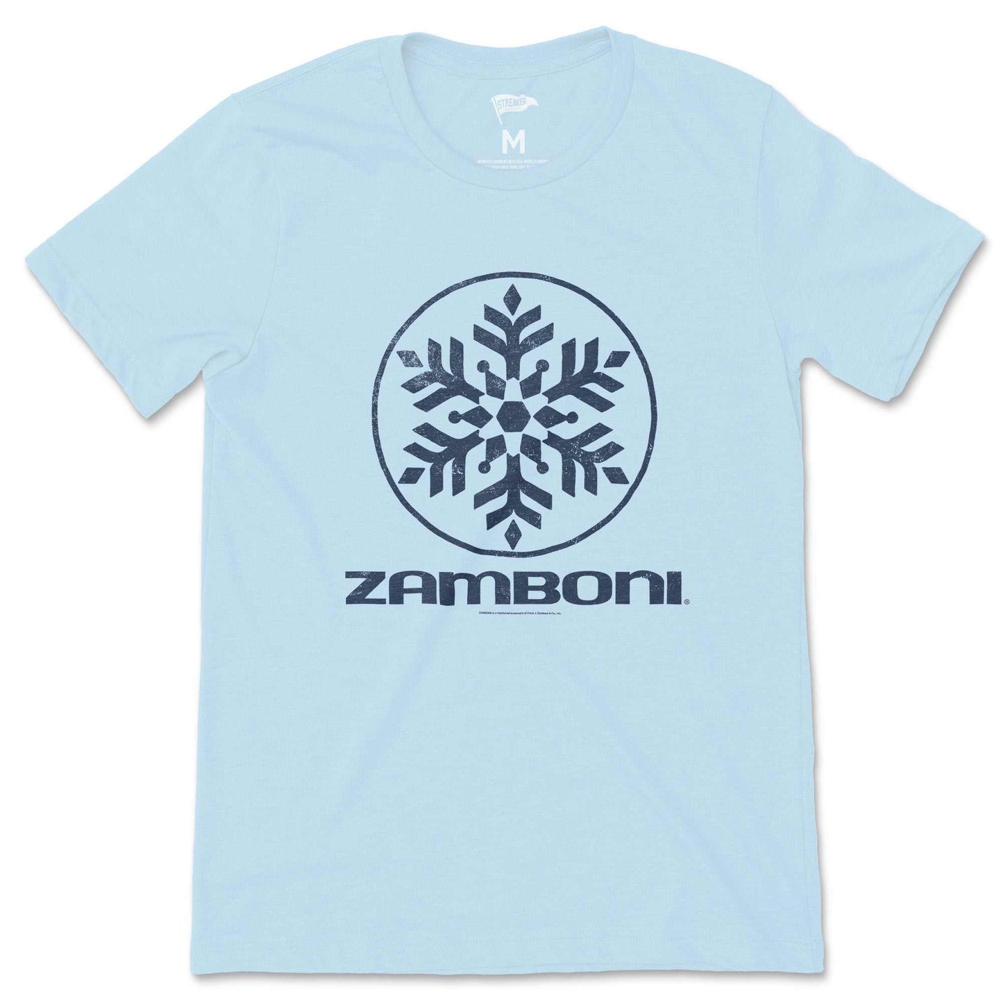 Vintage Zamboni snowflake icon tee from the eco-friendly Zamboni collection with distressed graphic and soft cotton blend