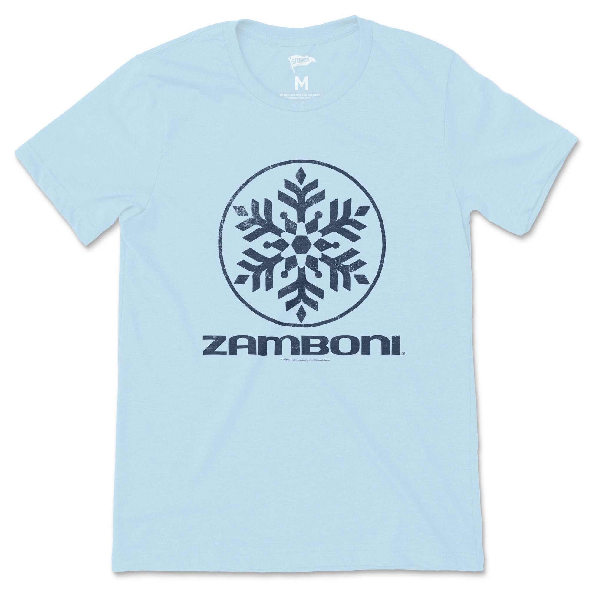 Vintage Zamboni snowflake icon tee from the eco-friendly Zamboni collection with distressed graphic and soft cotton blend