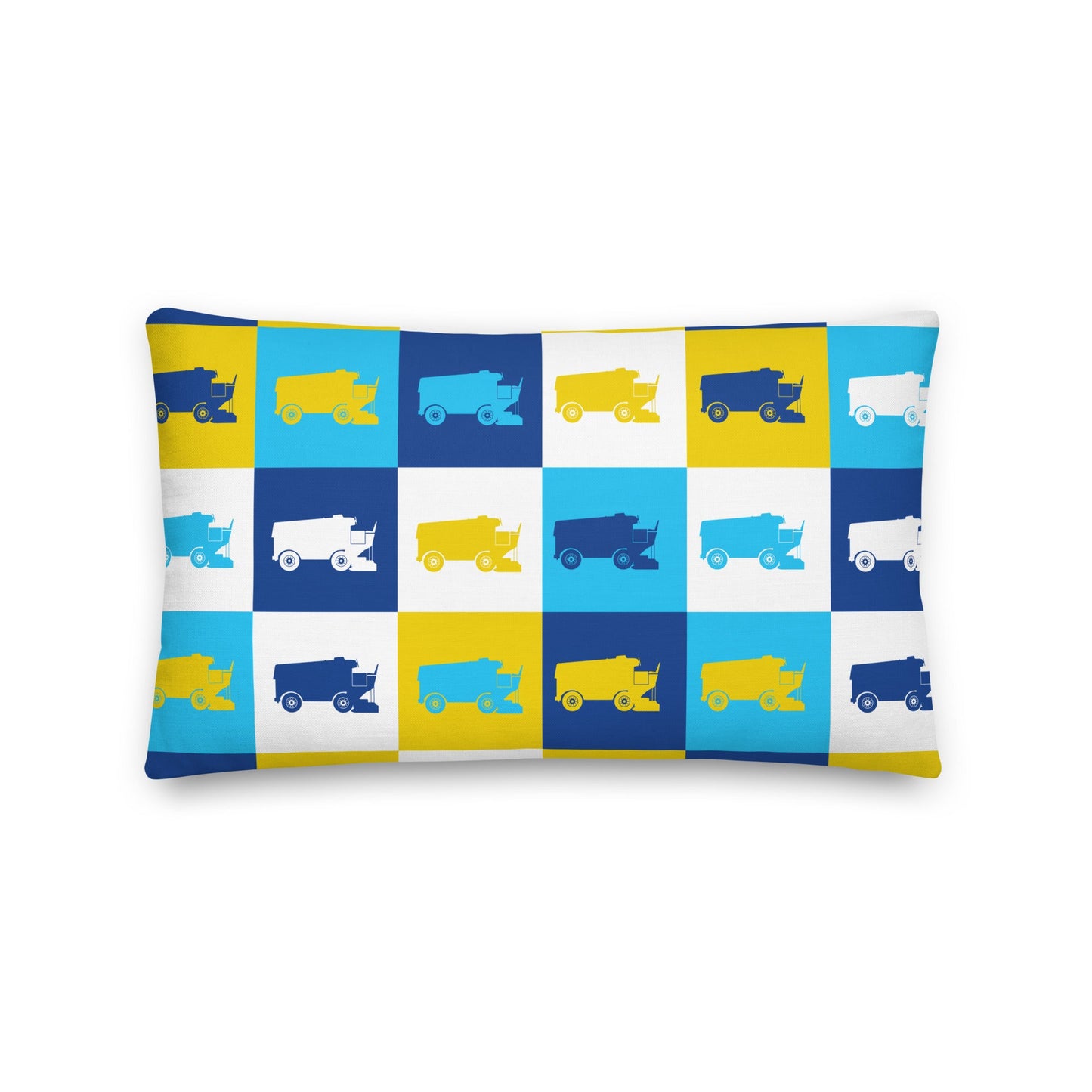 Zamboni Pop Art premium pillow with colorful linen-feel fabric and hidden zipper