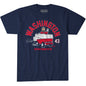 Tom Wilson Zamboni Driver T-shirt in navy blue, with a red-and-white Washington Zamboni graphic and number 43.