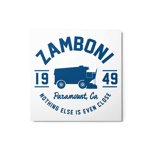 Zamboni Paramount California metal print artwork on aluminum with MDF frame, durable and scratch-resistant wall decor