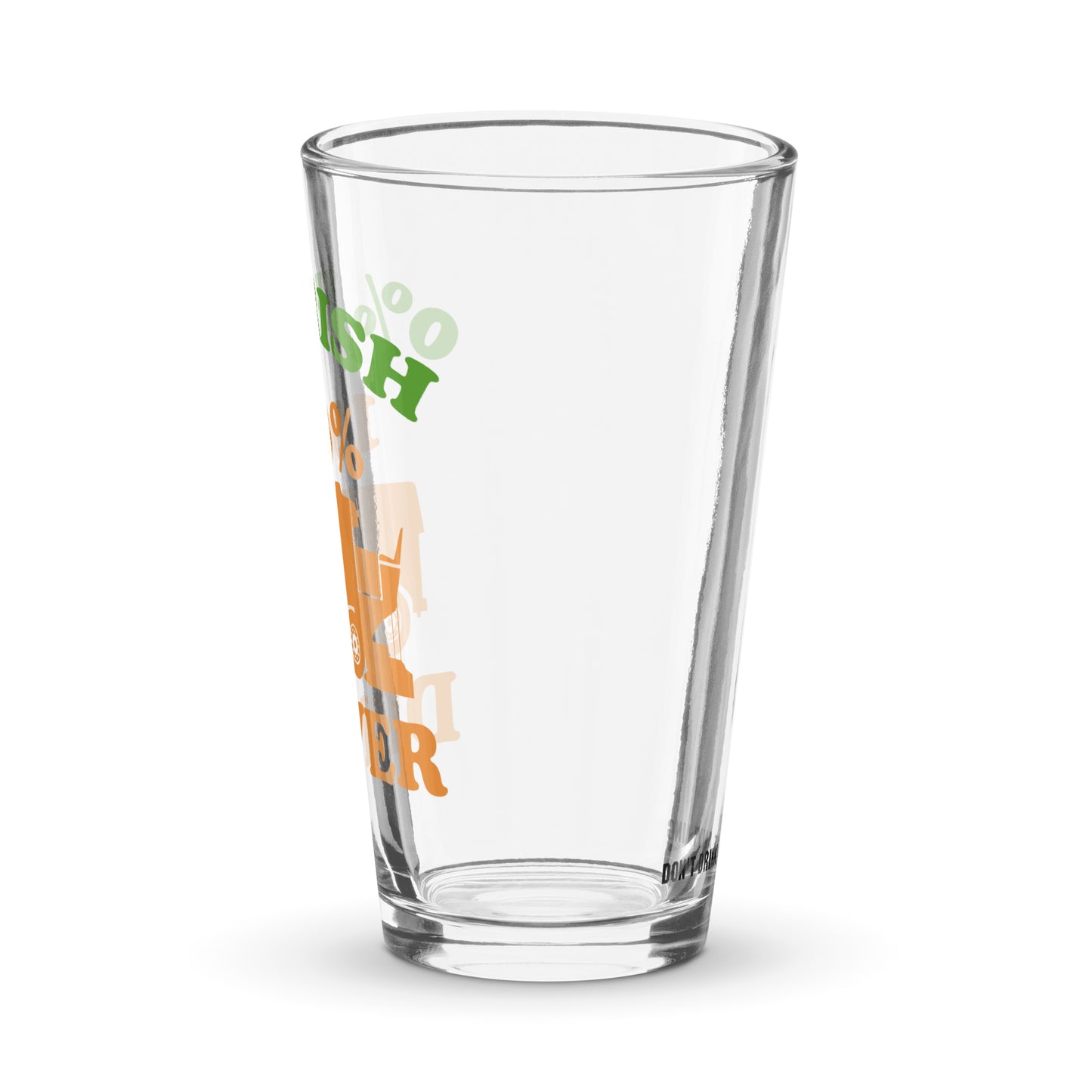 0% Irish, 100% Zamboni Driver Pint Glass