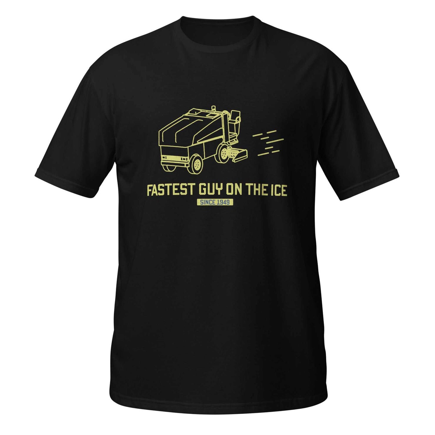 Zamboni Fastest Guy t-shirt made of 100% ring-spun cotton with double stitching and shoulder-to-shoulder taping